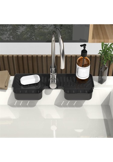 Mutfak Musluğu Emici Mat Lavabo Sıçrama Koruyucu Silikon Siyah Siyah Çok Renkli