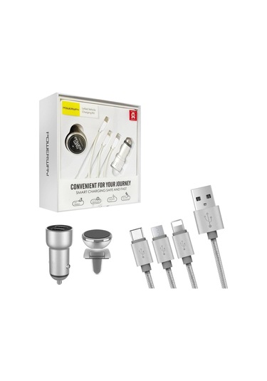 Powerway Araç Şarj ve Telefon Tutucu Seti 3 In 1