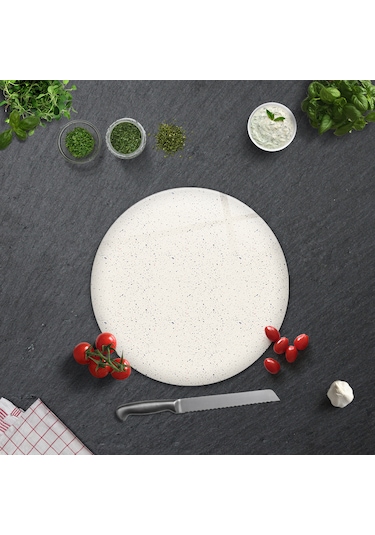 Cam Kesme Tahtası Seramik Desen - Açık Fon Çap32cm