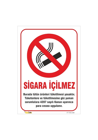 Sigara Içilmez Para Cezası Kesilir - Isg Levhası