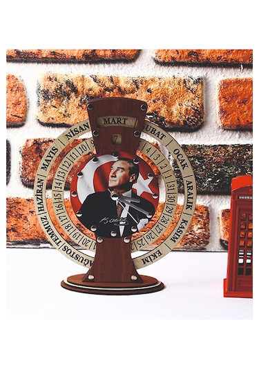 Anneye,babaya,sevgiliye Atatürk İmzalı Ahşap Masa Saati