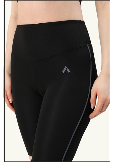 Kadın Siyah Yüksek Bel Toparlayıcı Biker Şort Kısa Spor Tayt Likralı Dalgıç Biker Tights 1043 Siyah Antrasit