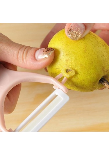 Pembe Asma Deliği İle Dayanıklı Sebze Soyucu Mutfak Aracı Moda Çok Fonksiyonlu Pembe