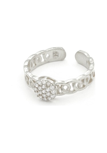 Brezza Lusso Jewelry Zirkon Taşlı Eklem Gümüş Yüzük Gümüş