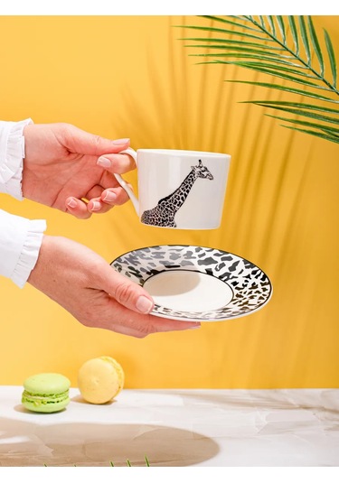 Aura Of Bohemia Çay Takımı, Fincan Ve Tabak Seti, "zürafa" Desenli Kupa 220 Ml 233046286 Beyaz