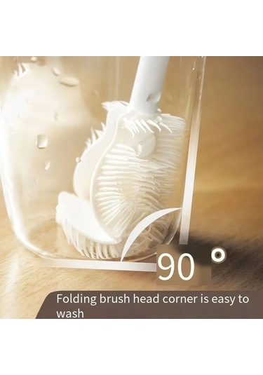 Hightower Beyaz Uzun Saplı Katlanır Yumuşak Fırçalı Bardak Fırçası - Sıkı Alanlar Ve Ulaşılması Zor Yerler İçin Manuel Temizlik Aracı