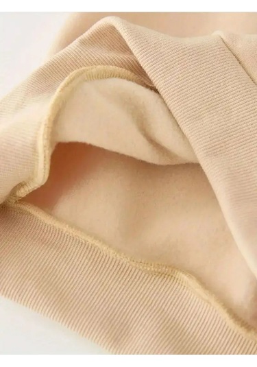 Kışlık Kapüşonlu Sweatshirt, Çocuk Kediciklerbaskılı Bej