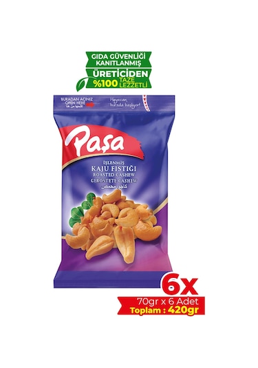 Paşa Kaju Fıstığı 6 x 70 G