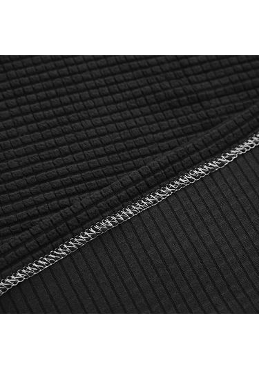 Padalink Ev Kullanıma İçin Yıkama Uygun Kaymazlastırılmış Dört Mevsim Kullanıma Elverişli İçeriği 10 Çivi İçeren Siyah Renkli Elastik Kumaşlı Koltuk Kol Hattı Korumalı Seti Siyah