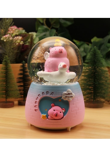 Capybara Kapibara Kar Motorlu, Işıklı Ve Müzikli Mega Boy Kar Küresi-a