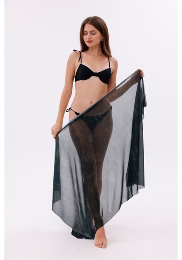 Tarzını Seç İç Gösterir Transparan Pareo - Gölgeli Zarafet Model 150x95 Cm Çok Renkli