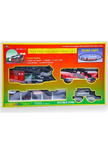 Pasifik Toys Western Express 12 Parça Işıklı Ve Sesli 3lü Tren Seti 7019