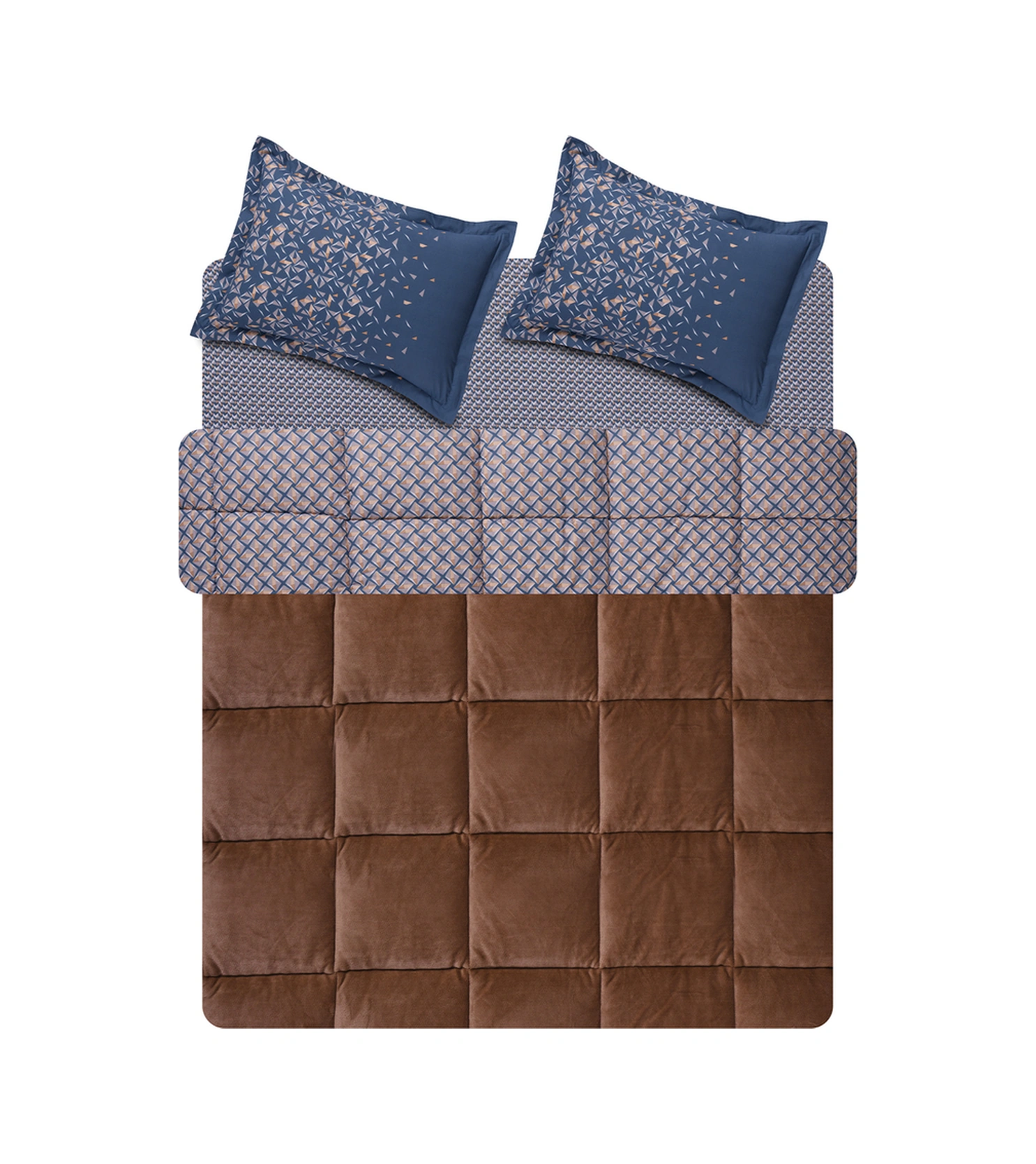 Puffy Gretel Çift Kişilik Threefy Uyku Seti - Camel