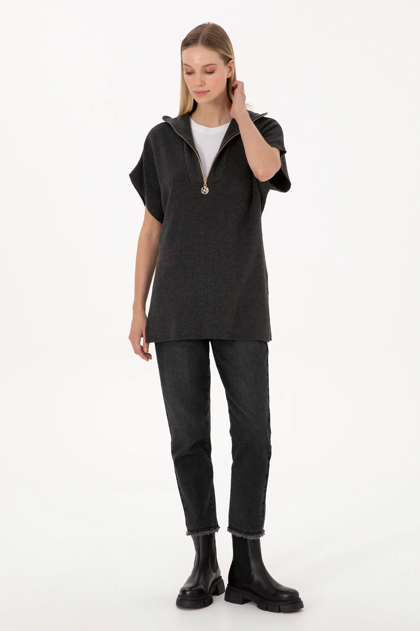 U.s. Polo Assn. Kadın Antrasit Melanj Süveter 50317570-vr081 Antrasıt Melanj