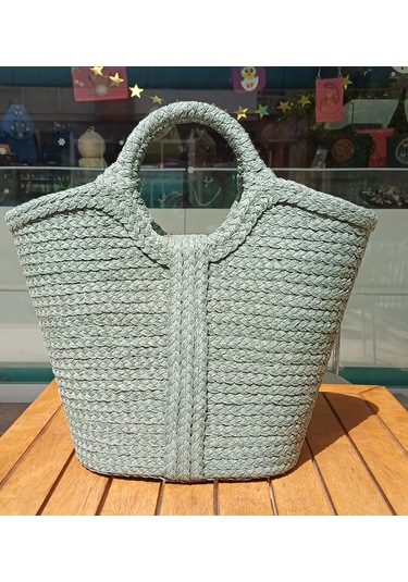 Durush Collection El İşçiliği Tek Üretim Plaj Çantası Petrol Yeşili