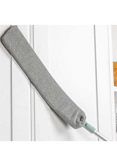 Sihirli Mikrofiber Başlıklı Girintili Yüzey Dip Köşe Raf Temizleme Mopu Toz Alma Fırçası