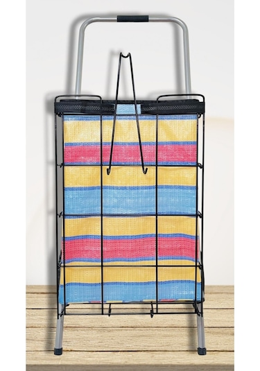 Safir Serisi - Kalın Telli Pazar Arabası - Katlanabilir, Tekerlekli, Alışveriş, Market Arabası