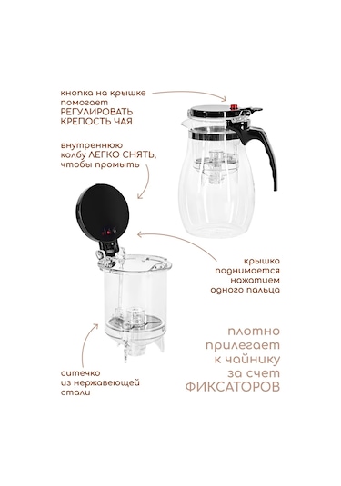 Multıstore Cam Gong Fu Demlik 900 Ml Tippod 302856605 Beyaz