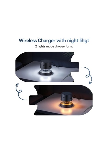 Motion003 Koyu Gri Gece Lambali 4u 1 Arada Manyetik Kablosuz Sarj Cihazi İphone Uyumlu 16 15 14 13 12 Promax Plus Se İwatch 10 9 8 7 Ultra Airpods 3 2