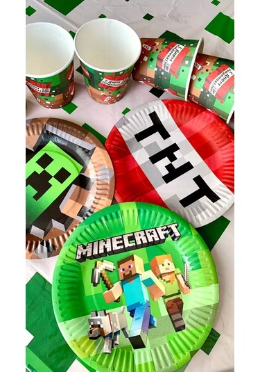 Eventbox Minecraft Tabağı Takımı Masa Örtülü 224277325 100 adet