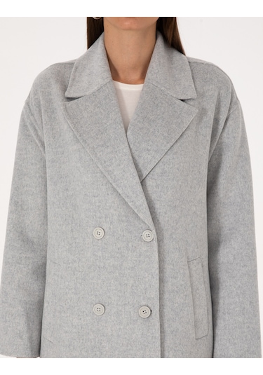 Pierre Cardin Kadın Açık Gri Melanj Kaban 50308929-vr091 Açık Gri Melanj