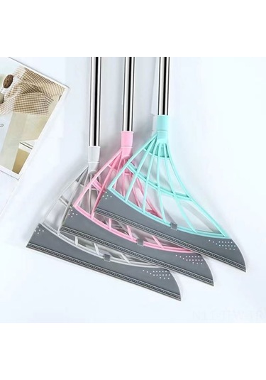 Tenfowee Ev İçin Silikon Broom - Su Silebilir, Temizleyebilir, Uzatılabilir Gövde İle Ev Temizliği Aracı Gri