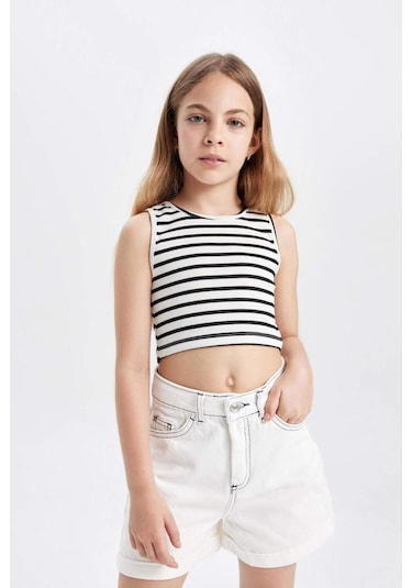 Defacto Kız Çocuk Pamuklu Şort C9300A824SMWT34 Beyaz