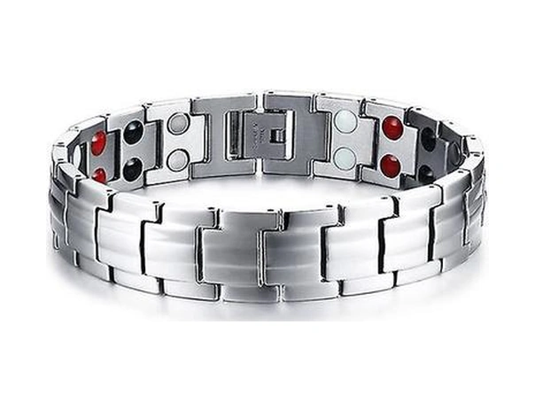 El Zinciri Enerji Sağlık Germanyum Manyetik Bilezik Gümüş Aracı Altın - Gri