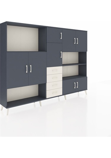 Arges Dolap 9 Raflı 4 Çekmeceli 8 Kapaklı 220x30x163 Antrasit-ant Antrasit-antrasit/aytaşı Arges Dolap 9 Raflı 4 Çekmeceli 8 Kapaklı 220x30x163 Antrasit-ant Antrasit-antrasit/aytaşı