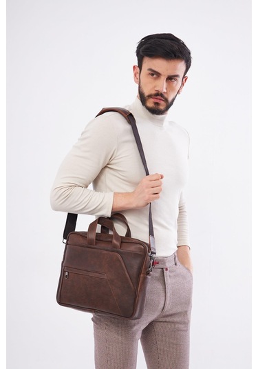 Derinss Dub3075 Hakiki Deri Kahverengi Macebook Ve Notebook Çantası 001