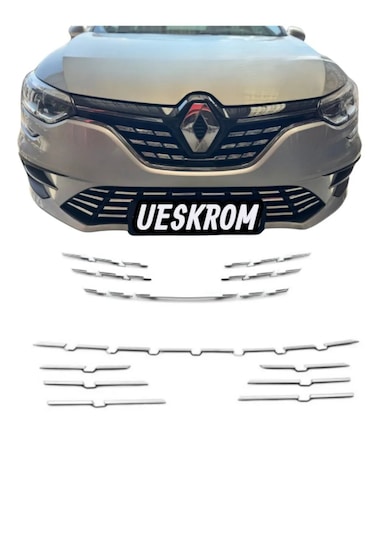 Renault Megane 4 Krom Ön Panjur Ve Ön Tampon Seti 13 Parça 2020