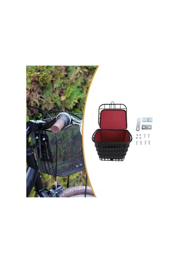 Suntek Bisiklet Depolama Sepeti Metal Tel Astarlı Çanta Siyah