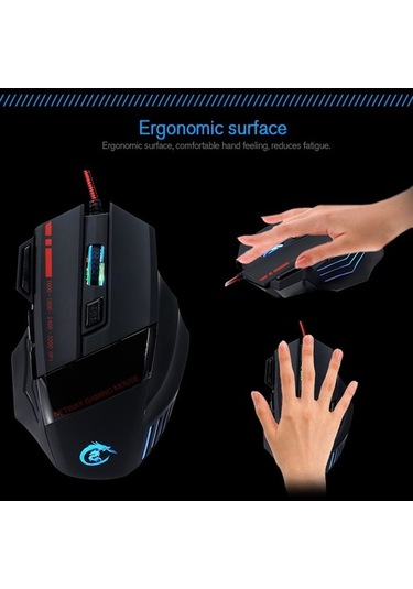 Prestigegoods 5500 Dpı Hxsj A907 Oyun Faresi - 7 Düğmeli, Ergonomik, Usb Kablo A907