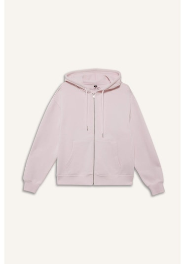 Defacto Relax Fit Kapüşonlu Sweatshirt C1809AX25SP Pembe