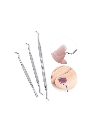 Renkli 07 Çift Taraflı Tırnak Düzeltici Tırnak Eti İtici Pedikür Tırnak Sanatı Aksesuarları