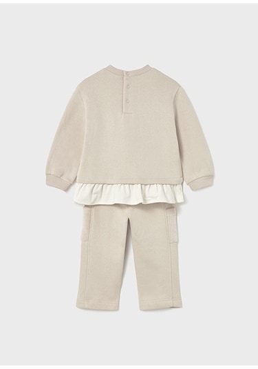 Mayoral Kız Bebek Bej Sweat Pantolon Takım 2843 Bej