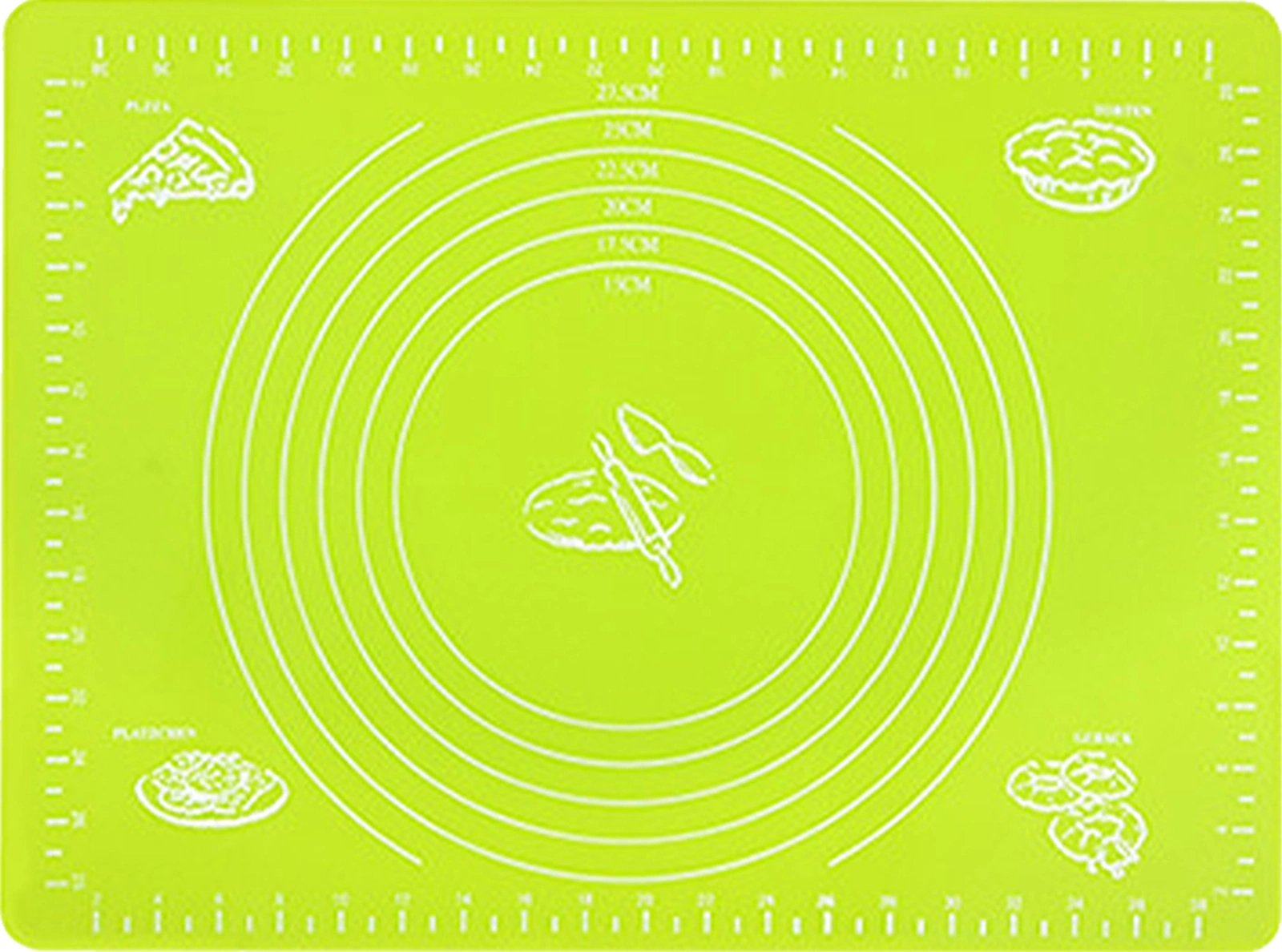 Youmex 40x30 Cm Yeşil Silikon Hamur Yoğurma Matı Ölçü Çizgili Yeşil