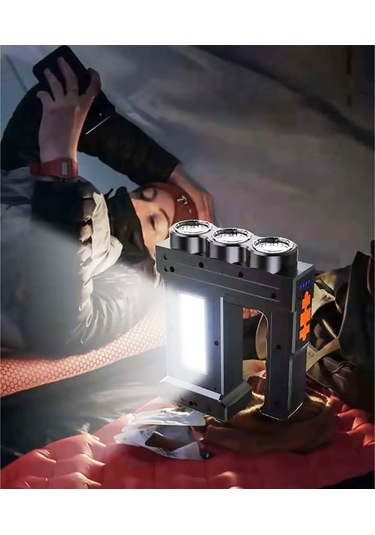 Ccgloball 1000 Lumen Usb Şarj Edilebilir Led Fener Siyah