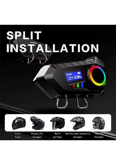 Vtn-30 Y30 Kask Kulaklık Bluetooth Motosiklet Kulaklık Rgb Radyolu Intercom