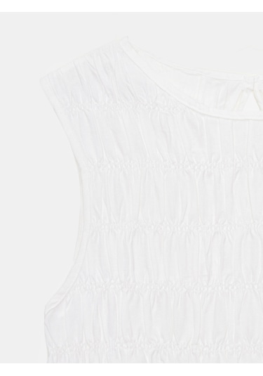 Dilvin 50845 Gipeli Crop Bluz-beyaz