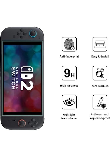 Switch 2 Temperli Cam Ekran Koruyucu 2li Paket Nintendo Switch 2