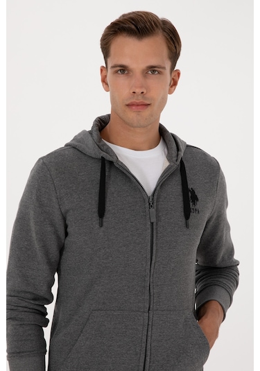 U.s. Polo Assn. Erkek Antrasit Melanj Hırka Örme 50307765-vr081 Antrasit Melanj