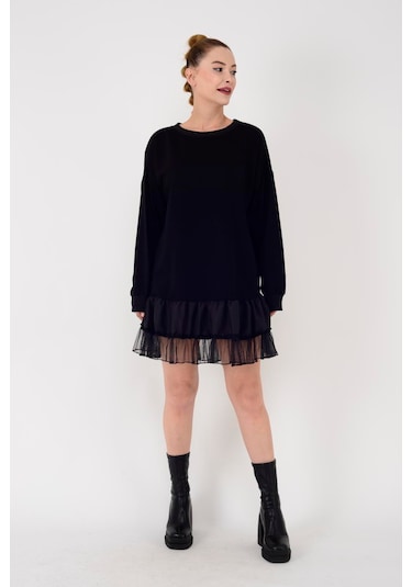 Park Moda Tütülü Elbise Sweat Siyah