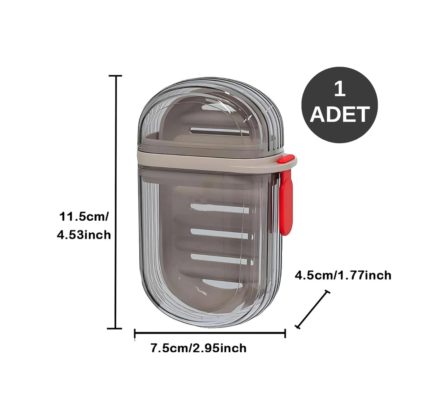 Şeffaf Kutu Şeklinde Plastik Katı Sabunluk Pratik Kullanımlı Hijyenik Banyo Sabun Kabı Diğer