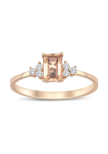 Morganite Taşlı Tasarım Pırlanta Yüzük