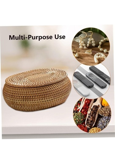 Tongxida Kapaklı Rattan Saklama Sepetleri, Renkli Rattan Sepet, Kullanışlı Depolama Çözümü Diğer