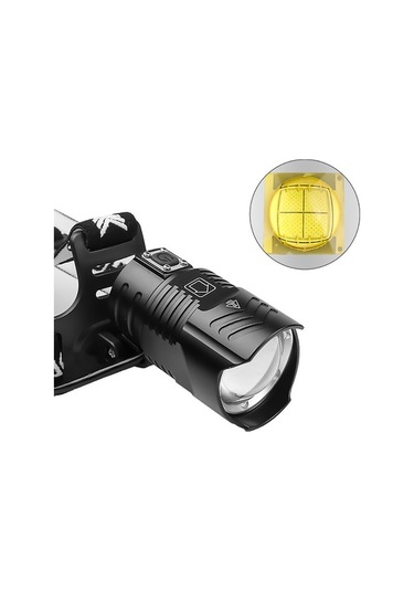 Ulzyvf Yüksek Xhp90 Usb Siyah Şarjlı Mod Led Lambası Kafa Güç 3 Rt Siyah