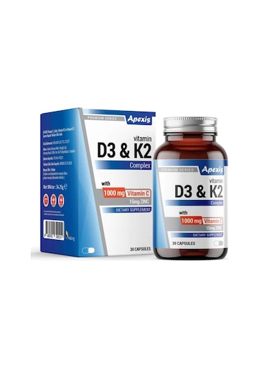 Apexis Vitamin D3 - K2 Complex 1000 MG x 30 Kapsül