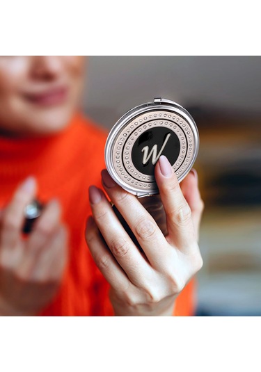 Zekupp Retro M Harfli Işlemeli Makyaj Aynası