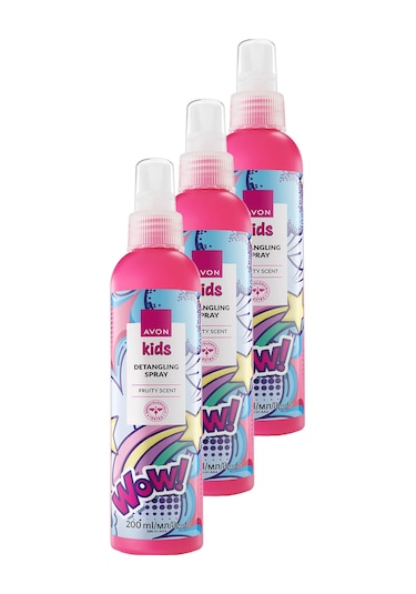 Avon Kids Wow Çocuklar İçin Meyve Kokulu Saç Açıcı Sprey 3 x 200 ML